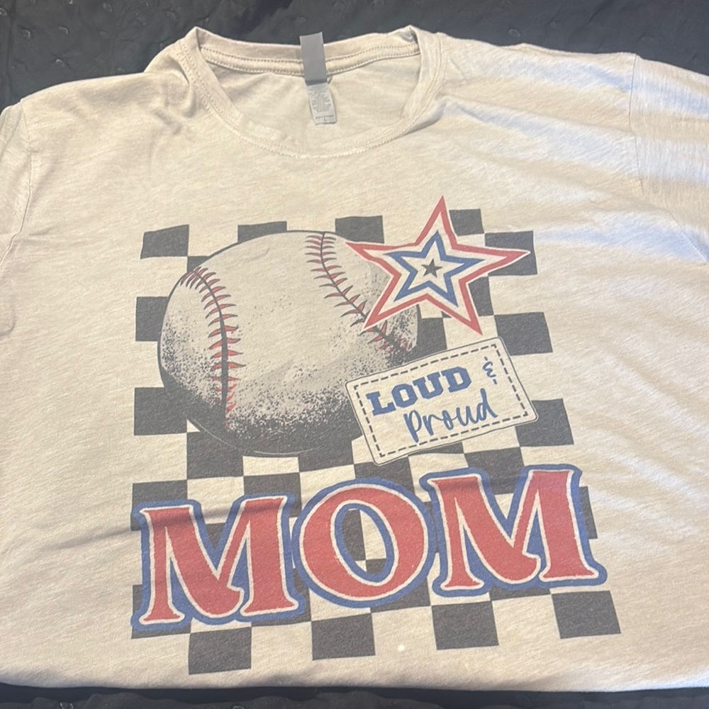 Baseball Mom Graphic Tee - White